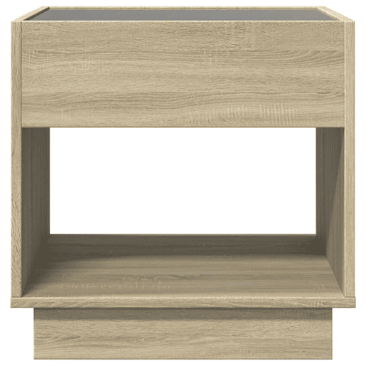 Mesa de Centro, Mesa baixa, luzes LED Infinity 50x50x50 cm carvalho sonoma