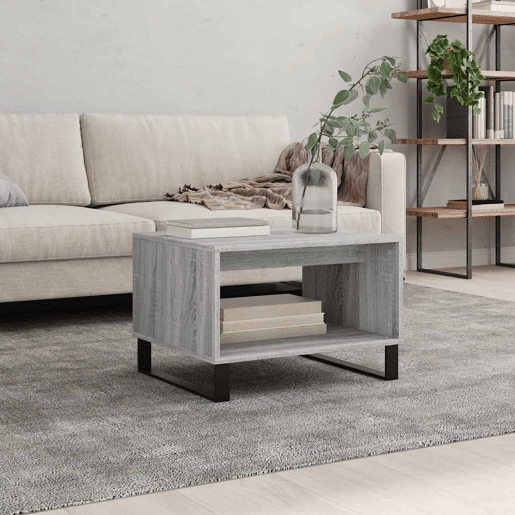 Mesa de Centro, Mesa baixa, 60x50x40 cm derivados de madeira cinzento sonoma
