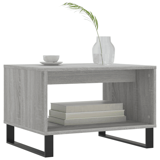 Mesa de Centro, Mesa baixa, 60x50x40 cm derivados de madeira cinzento sonoma