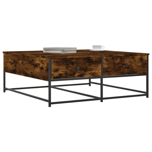 Mesa de Centro, Mesa baixa, 100x99x40 cm derivados madeira carvalho fumado