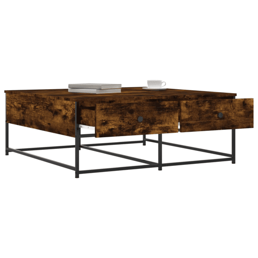 Mesa de Centro, Mesa baixa, 100x99x40 cm derivados madeira carvalho fumado