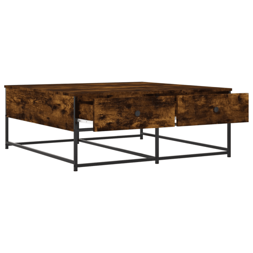 Mesa de Centro, Mesa baixa, 100x99x40 cm derivados madeira carvalho fumado