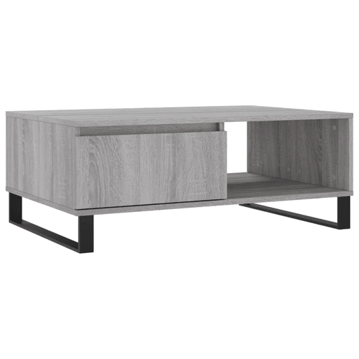 Mesa de Centro, Mesa baixa, 90x60x35 cm derivados de madeira cinzento sonoma