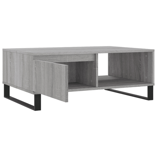 Mesa de Centro, Mesa baixa, 90x60x35 cm derivados de madeira cinzento sonoma