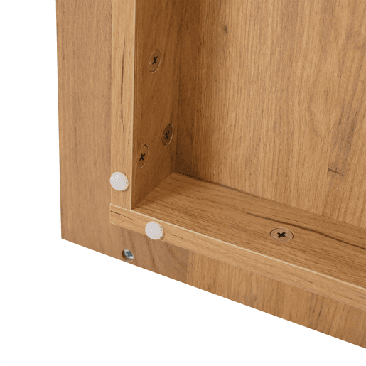 Mesa de centro 70x70x31,5 cm - Com 3 gavetas, design geométrico, alto brilho - Branco + Madeira original Mesa de centro 70x70x31,5 cm - Com 3 gavetas, design geométrico, alto brilho - Branco + Madeira original