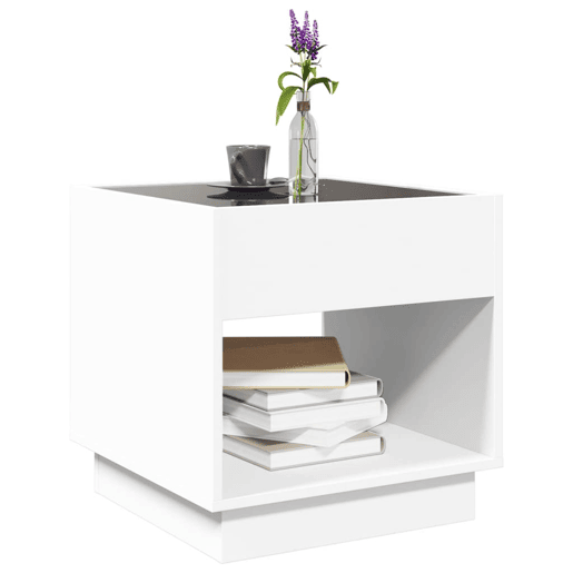 Mesa de Centro, Mesa baixa, luzes LED Infinity 50x50x50 cm branco