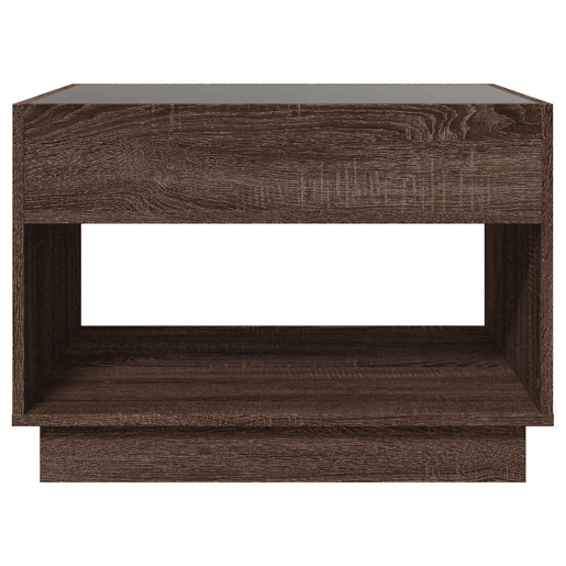 Mesa de Centro, Mesa baixa, luzes LED Infinity 70x50x50 cm carvalho castanho