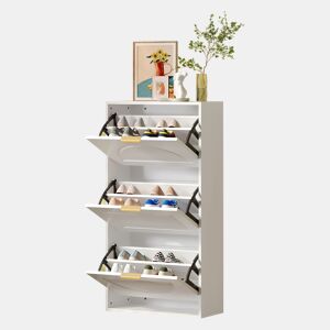 Sapateira de mdf com 3 tabuleiros,branco