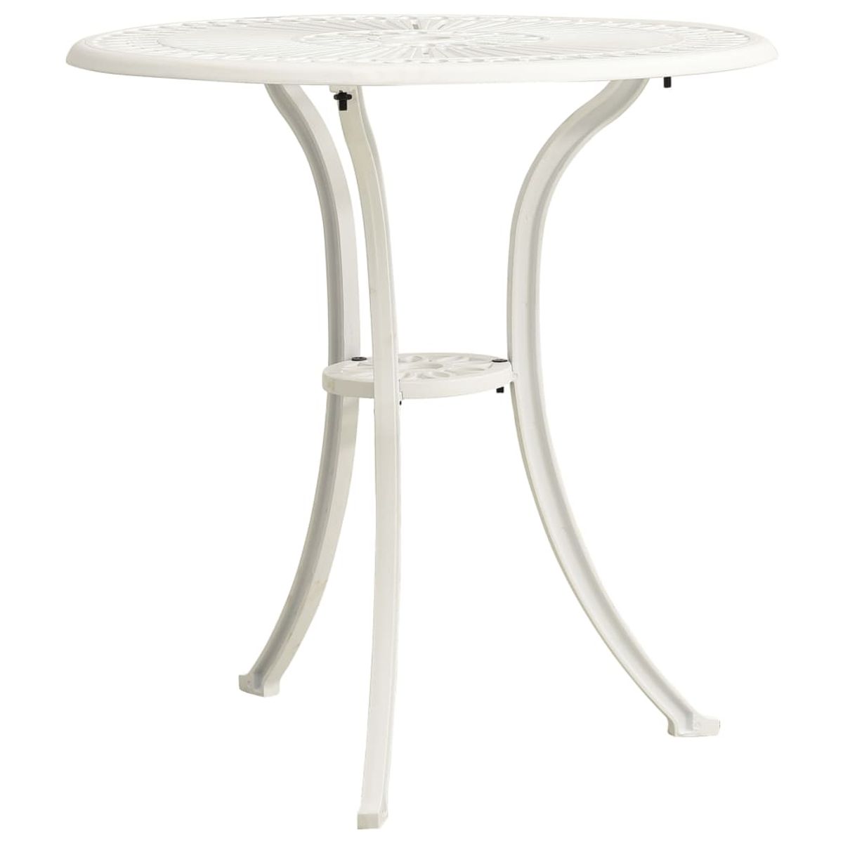 Mesa de jardín nieve aluminio fundido blanco ø62x65 cm
