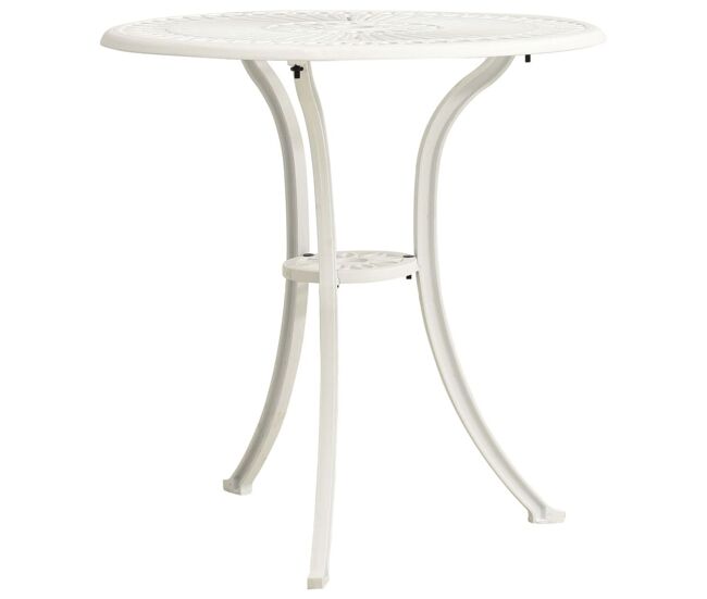 Mesa de jardín nieve aluminio fundido blanco ø62x65 cm