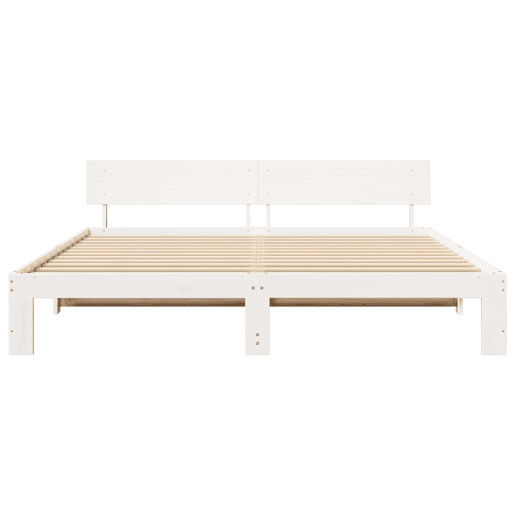 Estrutura da Cama de casal simple com cabeceira Branco 180 x 200 cm