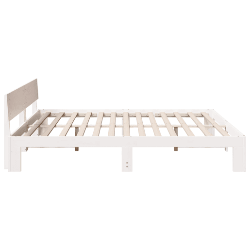 Estrutura da Cama de casal simple com cabeceira Branco 180 x 200 cm