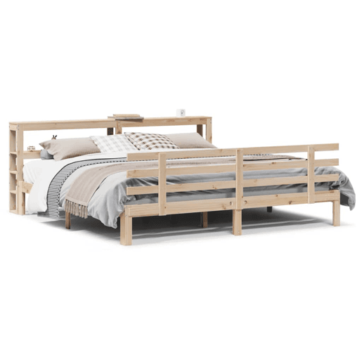 Estrutura de Cama de casal simple com cabeceira 180x200 cm pinho maciço