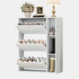 Sapateira de mdf com 1 porta e 3 tabuleiros,branco