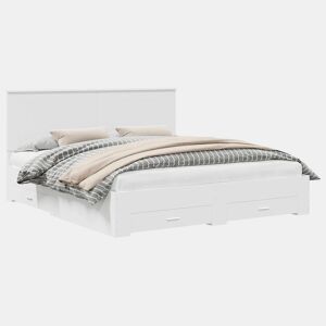 Estrutura De Cama De Casal Moderno - Branco 180 x 200 cm Madeira processada
