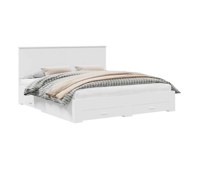 Estructura de cama doble matrimonial con cajón 180 x 200 cm madera de ingeniería