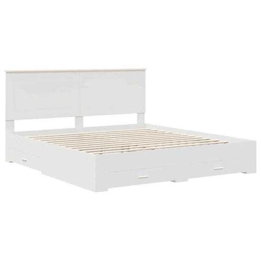 Estrutura De Cama De Casal Moderno - Branco 180 x 200 cm Madeira processada