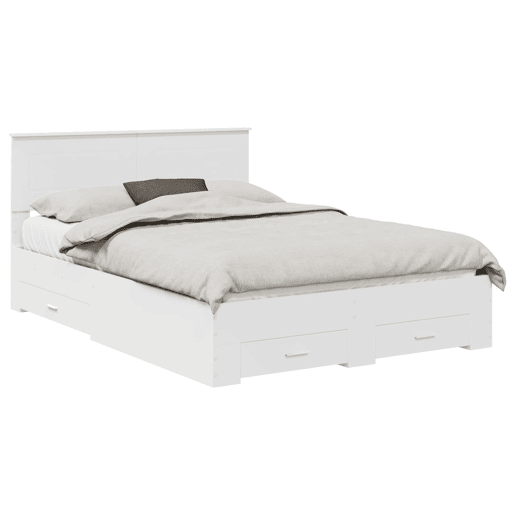 Estrutura De Cama De Casal Moderno - Branco 160 x 200 cm Madeira processada