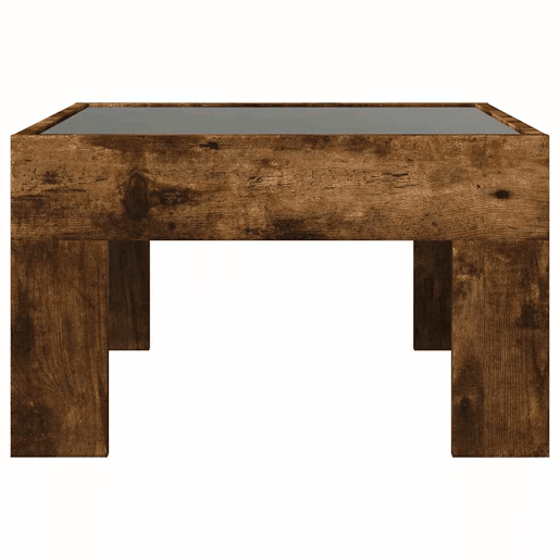 Mesa de Centro, Mesa baixa, luzes LED Infinity 50x50x30 cm carvalho fumado
