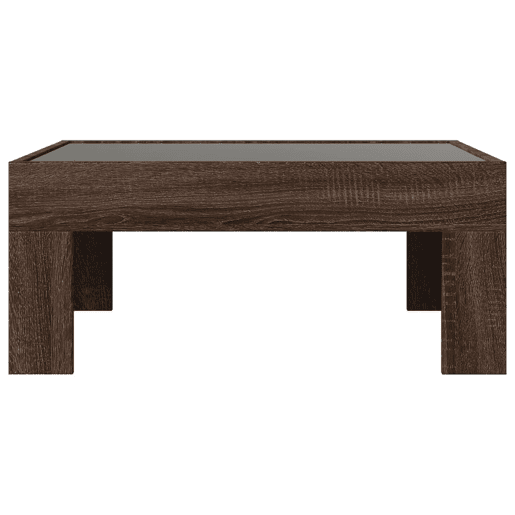 Mesa de Centro, Mesa baixa, luzes LED Infinity 70x50x30 cm carvalho castanho