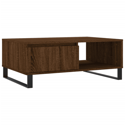 Mesa de Centro, Mesa baixa, 90x60x35 cm derivados madeira carvalho castanho