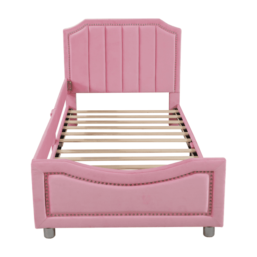 Cama de criança,cama de solteiro de tecido 90x200 cm,rosa