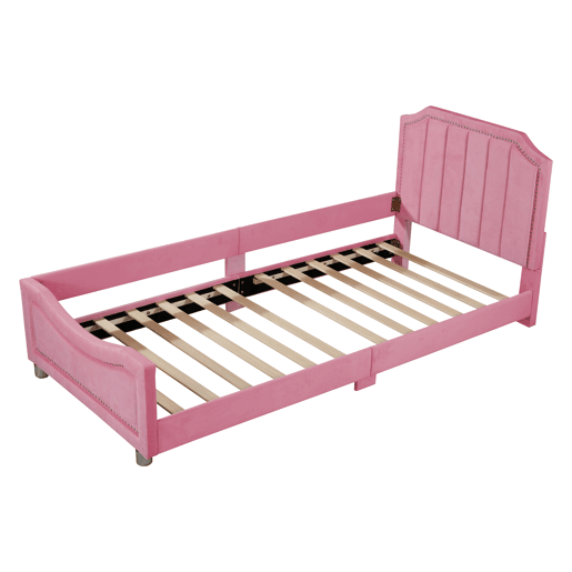 Cama de criança,cama de solteiro de tecido 90x200 cm,rosa