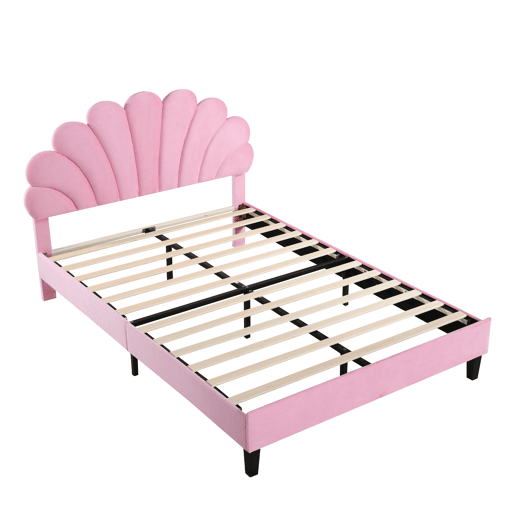 Cama de criança,cama de casal de veludo 140x200 cm,rosa