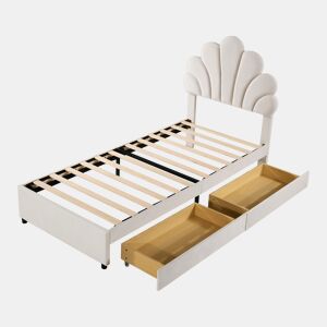 Cama de criança,cama de solteiro de veludo 90x200 cm,bege