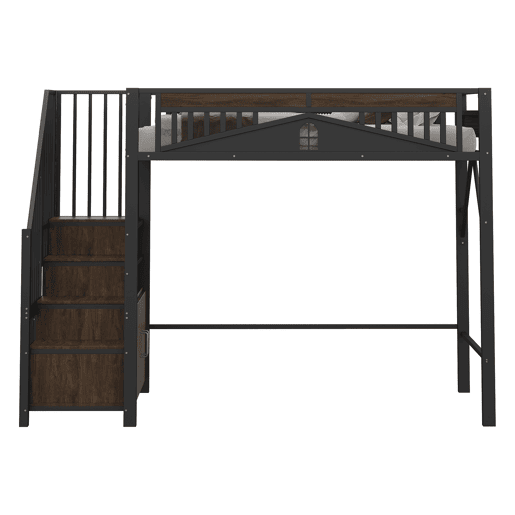 Cama de criança,cama alta de metal 90x200 cm,preto