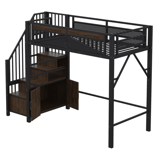 Cama de criança,cama alta de metal 90x200 cm,preto