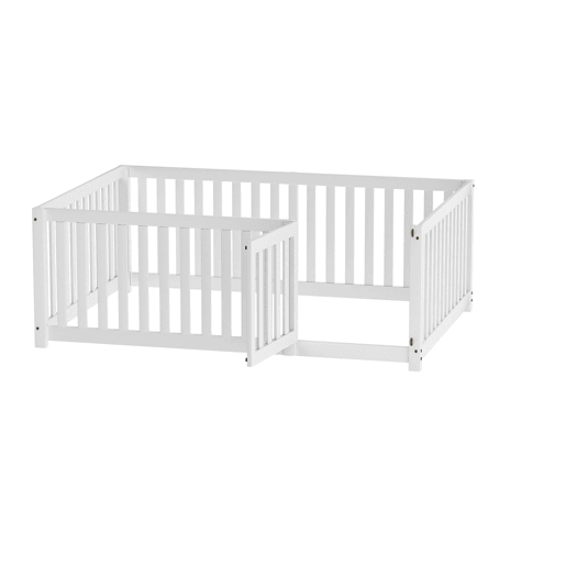 Cama de criança,cama de casal de madeira maciça 140x200 cm,branco