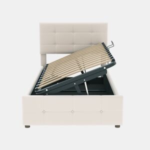 Cama de criança,cama de solteiro de veludo 90x200 cm com armazenamento,bege