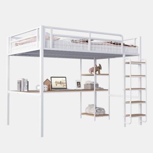 Cama de criança,cama alta de metal 140x200 cm,branco