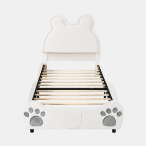 Cama de criança,cama de solteiro de veludo 90x200 cm,branco