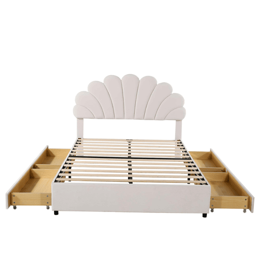 Cama de criança,cama de casal de veludo 140x200 cm,bege