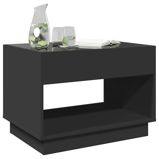 Mesa de Centro, Mesa baixa, luzes LED Infinity 70x50x50 cm preto