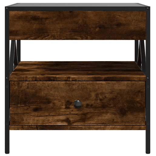 Mesa de Centro, Mesa baixa, luzes LED Infinity 50x50x51 cm carvalho fumado