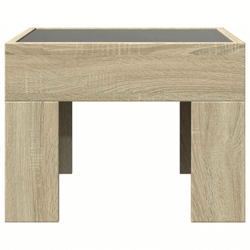 Mesa de Centro, Mesa baixa, luzes LED Infinity 40x40x30 cm carvalho sonoma