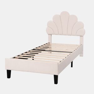 Cama de criança,cama de solteiro de veludo 90x200 cm,bege