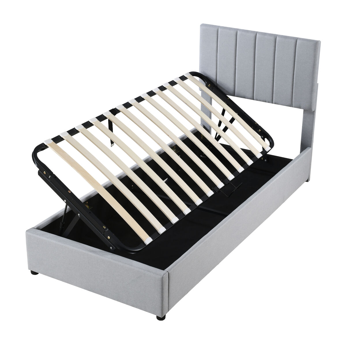 Cama infantil de lino 90x203 Gris