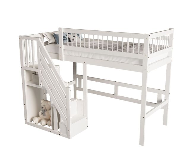 Cama infantil de madera maciza 142x205