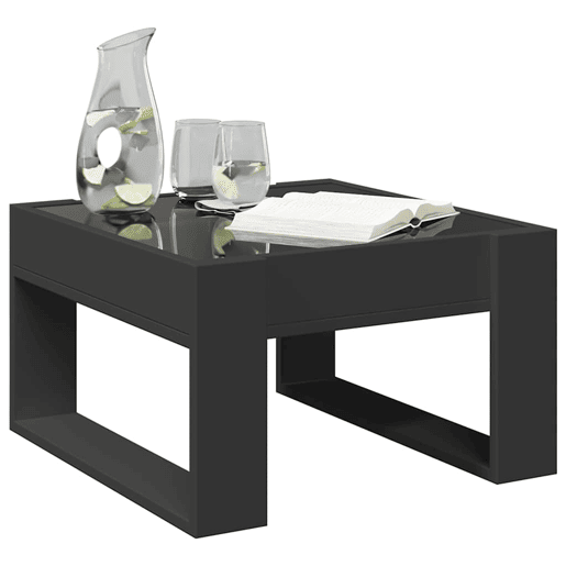 Mesa de Centro, Mesa baixa, luzes LED Infinity 50x53x30 cm preto