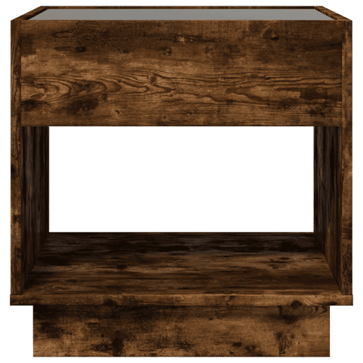 Mesa de Centro, Mesa baixa, luzes LED Infinity 50x50x50 cm carvalho fumado