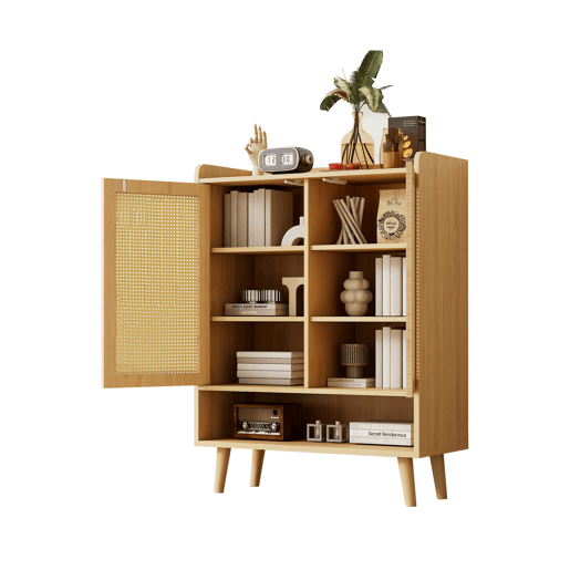 Sapateira de painel de partículas com 2 portas,natural