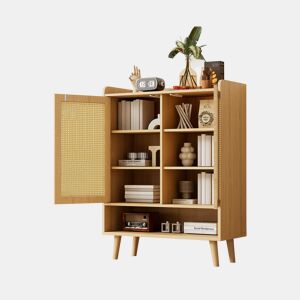 Sapateira de painel de partículas com 2 portas,natural