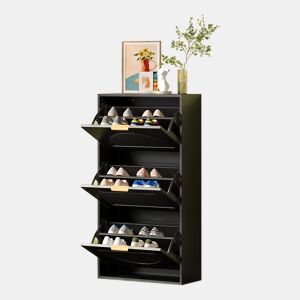 Sapateira de mdf com 3 tabuleiros,preto