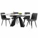 Conjunto de mesas y sillas de comedor Conjunto de mesas y sillas de comedor Blanco/ Negro