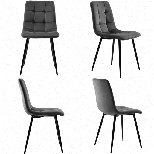 Conjunto de sala de jantar 120x70cm - Mesa de jantar moderna com 4 cadeiras - Cinza