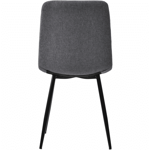 Conjunto de sala de jantar de 5 peças - Mesa de jantar com 4 cadeiras, madeira de nogueira, pernas metálicas pretas, linho cinzento